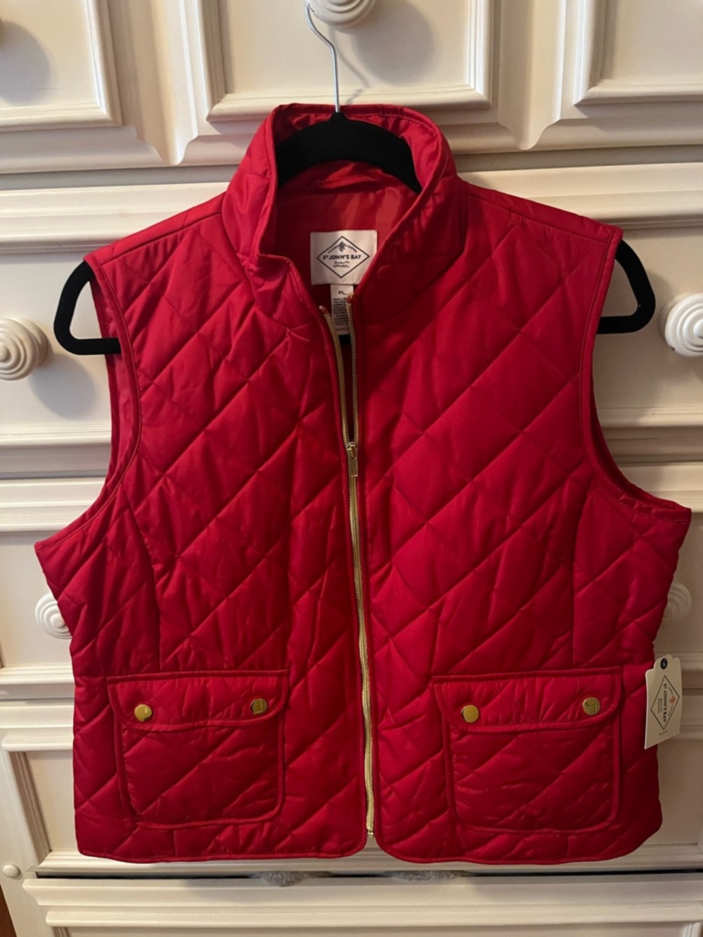 St. John's Bay Red Quilted Puffer Vest